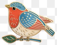 Colorful bird enamel pin