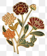 Elegant floral enamel pin