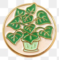 Green plant enamel pin