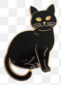 Elegant black cat pin