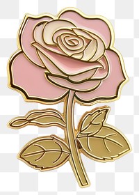 Elegant pink rose enamel pin