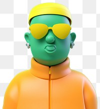 PNG Stylish 3D character with sunglasses