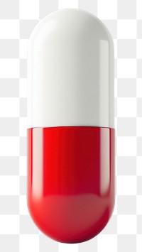 PNG Red white capsule pill medication