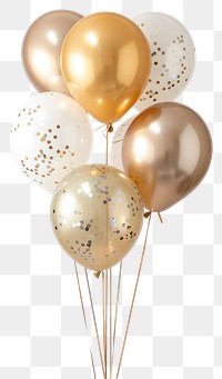 PNG  Elegant gold and white balloons