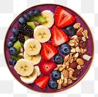 PNG  Colorful healthy fruit smoothie bowl