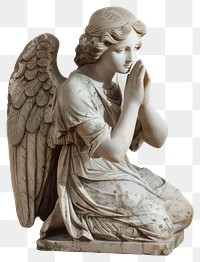 PNG Kneeling angel statue praying