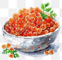 PNG Watercolor caviar bowl illustration