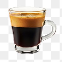 Rich espresso in glass cup