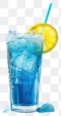 Refreshing blue lemon soda drink