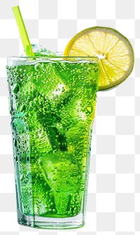 Refreshing green lime soda drink