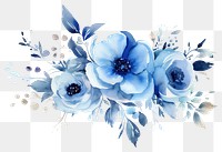 PNG Elegant blue floral watercolor illustration