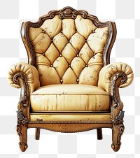 PNG Elegant vintage armchair in room