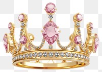 PNG Elegant pink gemstone crown