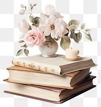 PNG Elegant floral book arrangement