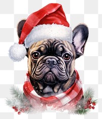 French bulldog christmas drawing mammal. 