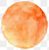 PNG Orange watercolor circle art hand-painted background.