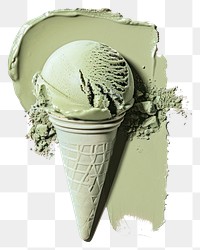 PNG Matcha ice cream with a sap green and brush stroke dessert food gelato.