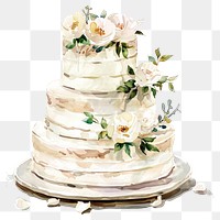 PNG Elegant watercolor wedding cake