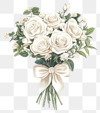 PNG Elegant white rose bouquet illustration