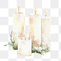 PNG Elegant candles with floral accents