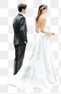 PNG Elegant outdoor wedding illustration