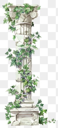 PNG Ancient column with ivy