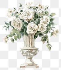 PNG Elegant white rose bouquet illustration