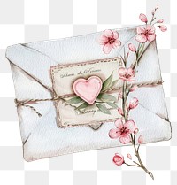 PNG Romantic vintage floral envelope