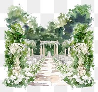 PNG Elegant outdoor wedding venue illustration