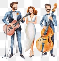 PNG Elegant musical trio illustration