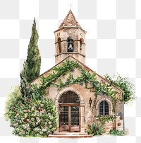 PNG Charming rustic church illustration