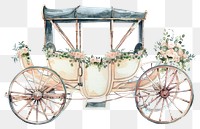 PNG Vintage floral wedding carriage illustration