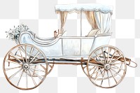 PNG Elegant vintage wedding carriage illustration