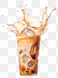 PNG Iced coffee splash isolated white