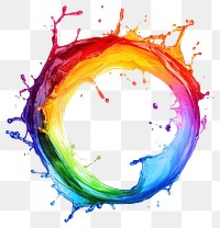 Rainbow splash circle effect art.