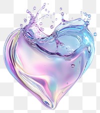 Clear gel splash colors heart shape.