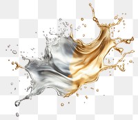 Silver and gold splash background abstract effect.