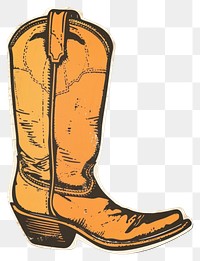 PNG Vintage western cowboy boot illustration