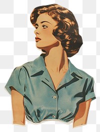 PNG Vintage woman portrait illustration