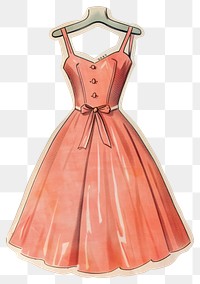 PNG Elegant vintage pink dress illustration