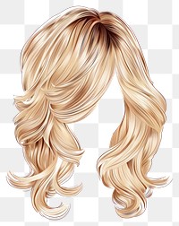 PNG Blonde wavy hair illustration