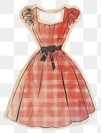 PNG Vintage plaid dress illustration