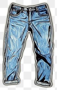 PNG Stylish blue denim jeans illustration