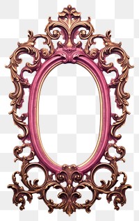 PNG Retro mirror frame white background.