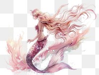 PNG Fantasy Mermaid illustrated drawing female.