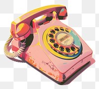 PNG Vintage colorful rotary dial telephone