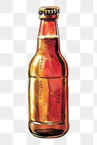 PNG Illustration of brown beer bottle