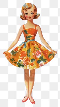 PNG Vintage floral dress illustration