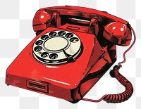 PNG Vintage red rotary dial telephone