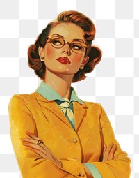 PNG Vintage confident woman illustration